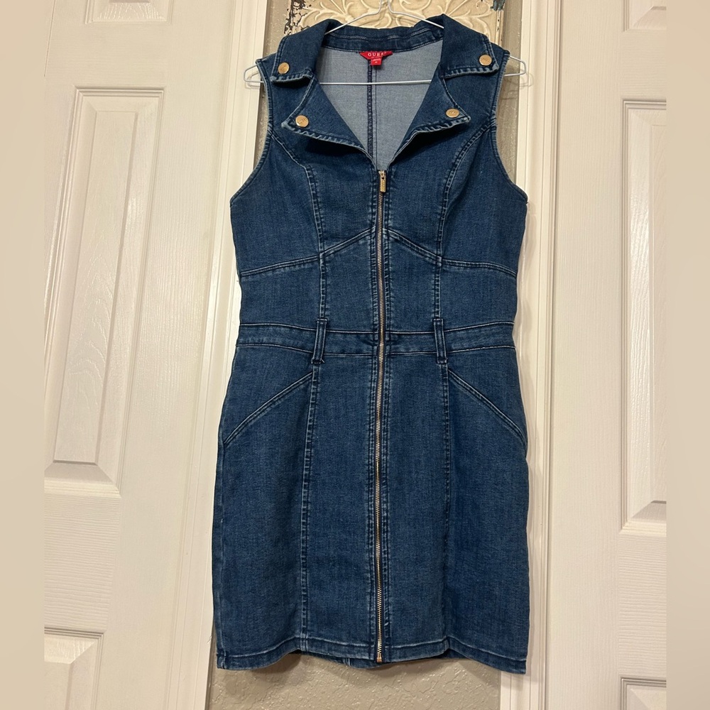 Guess Blue Denim Dress with Red Tag